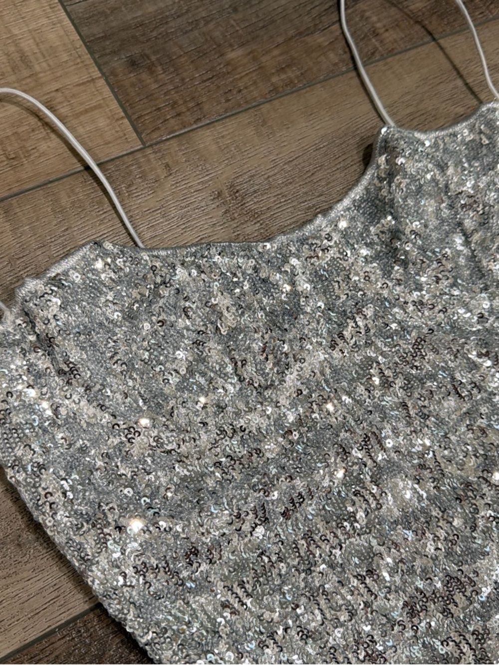 Oseree silver sequined one piece swimsuit - Picture 4 of 7